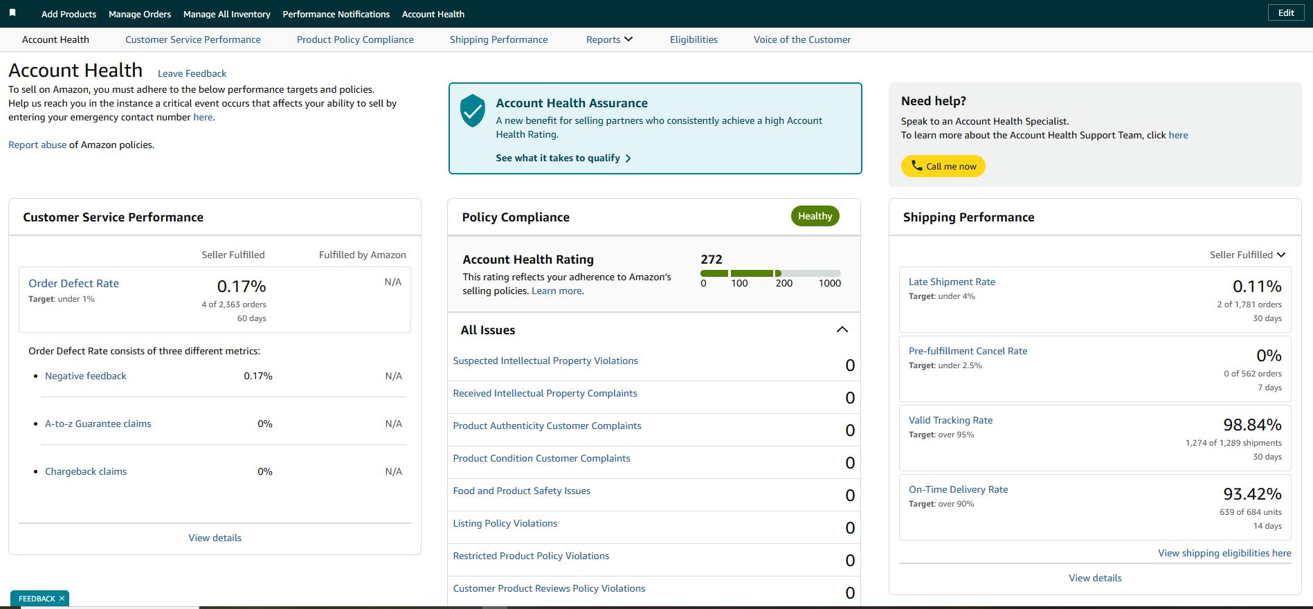 amazon_account_heath_proof_amazon_seller_service_and_va